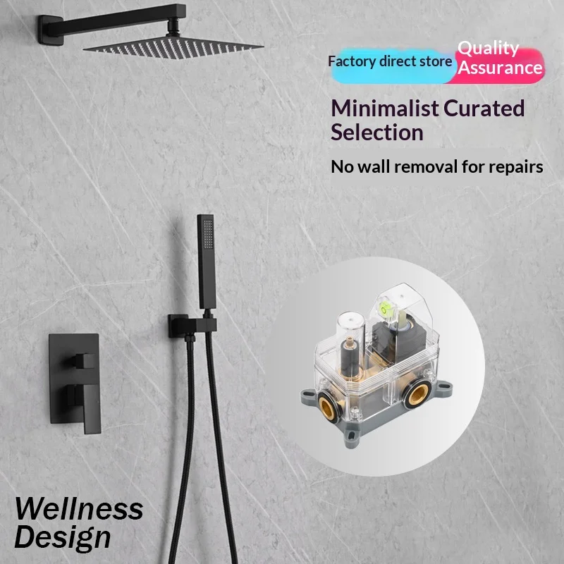 

Farrete Brass Concealed Shower Faucet with Cold and Hot Pre-installed Embedded Boosting Shower Faucet Set