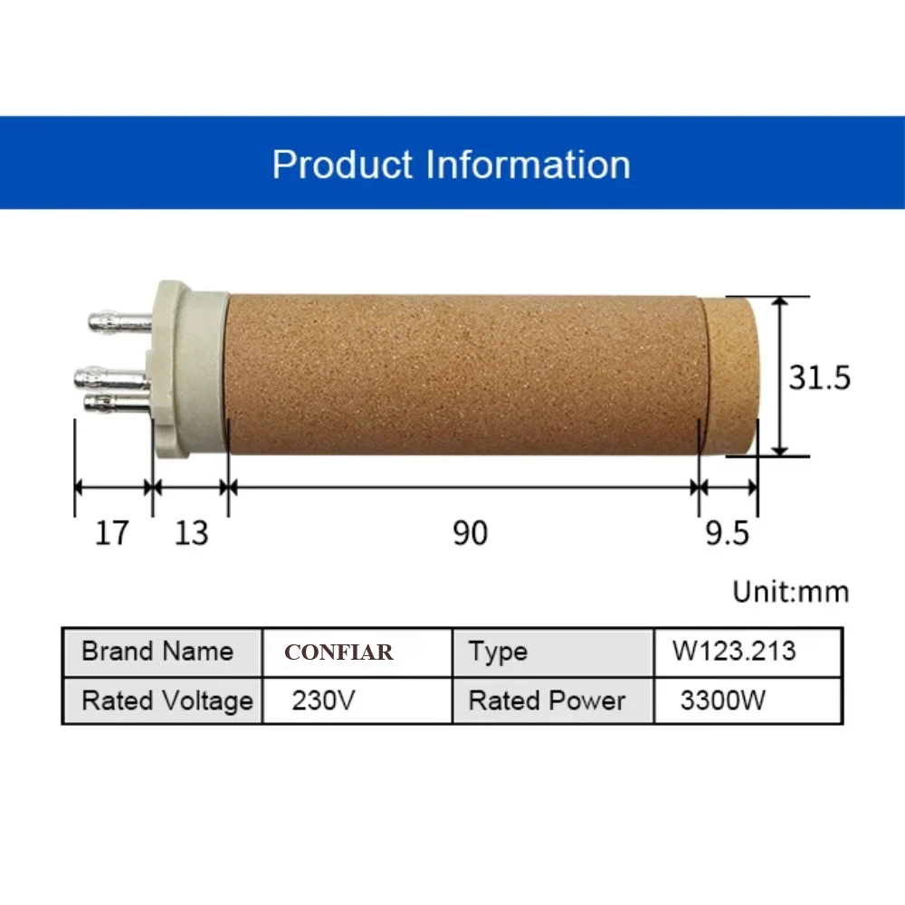 230V 3300W Ceramic Heating Element Ceramic Heating Core for Hot Airgun 123.213 Plastic Welding Gun