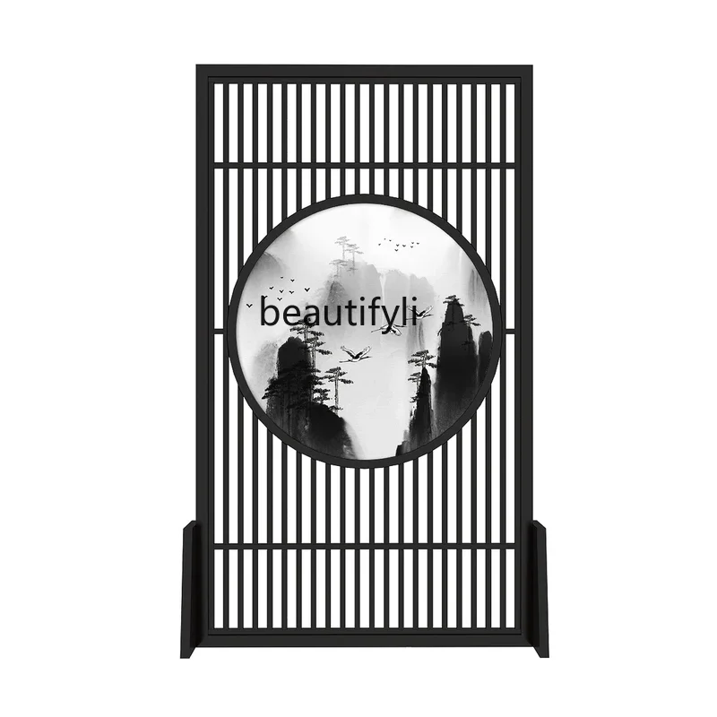 

Chinese solid wood screen partition decoration home landscape shelter home living room entrance round