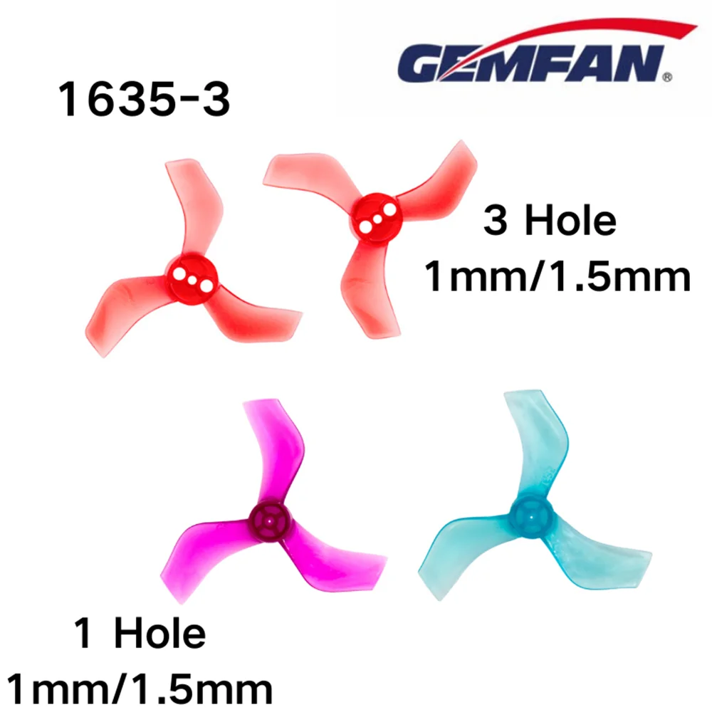 1635 Propeller PC 3-blade 1mm /1.5mm Hub Single 3 hole CW CCW Prop for Mini FPV Brushless Motor RC Drone Quadcopter Racing 8Pair