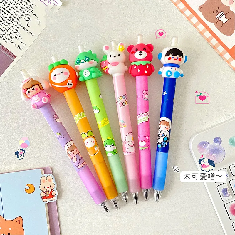 

24 pcs/lot Creative Astronaut Animal Girl Keep Writing Mechanical Pencil Cute 0.5mm Student Automatic Pens School Office Supply