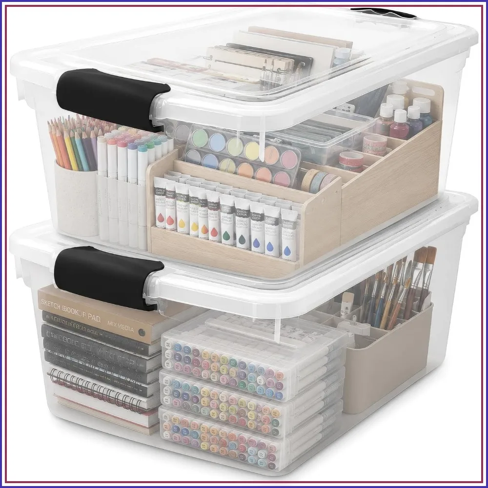 Clear Plastic Storage Bin with Secure Latch, 64 Qt, 2 Pack