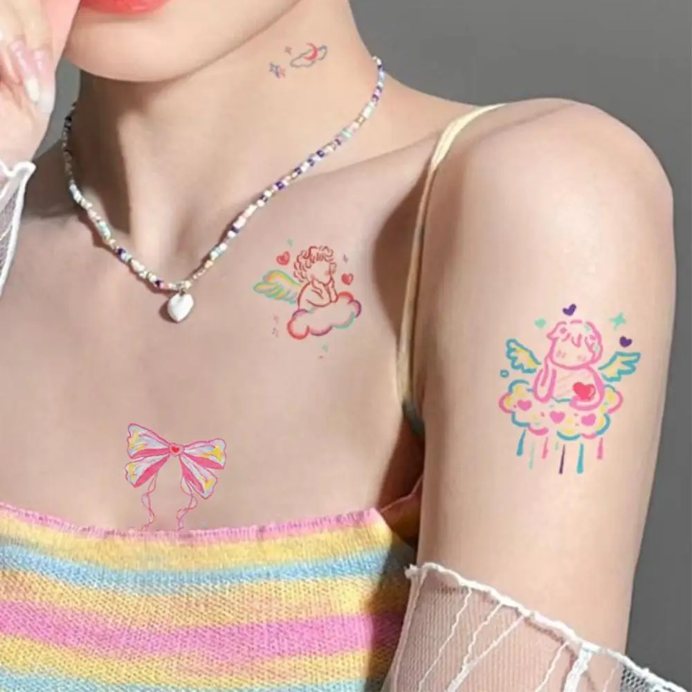 Duurzame Zoete Tijdelijke Tattoo Stickers Wolk Vlinder Body Art Sticker Roze Ins Make-Up Tattoo Stickers Meisjes