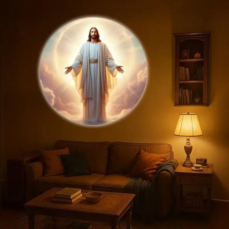 Twelve Patterns USB Projection Lamp Religious Theme for Kids Room Soft Night Light Ambiance