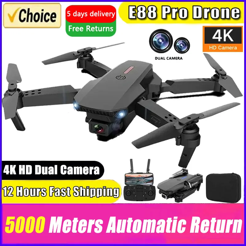 New E88Pro RC Drone 4K Professinal With 1080P Wide Angle Dual HD Camera Foldable RC Helicopter WIFI FPV Height Hold Apron Sell