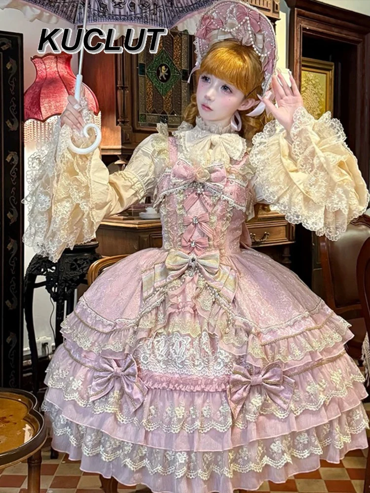 Vestido de baile lolita vestido femme verão moda elegante curto doce e bonito curto jsk suspender vestidos para mulher 2025 novo