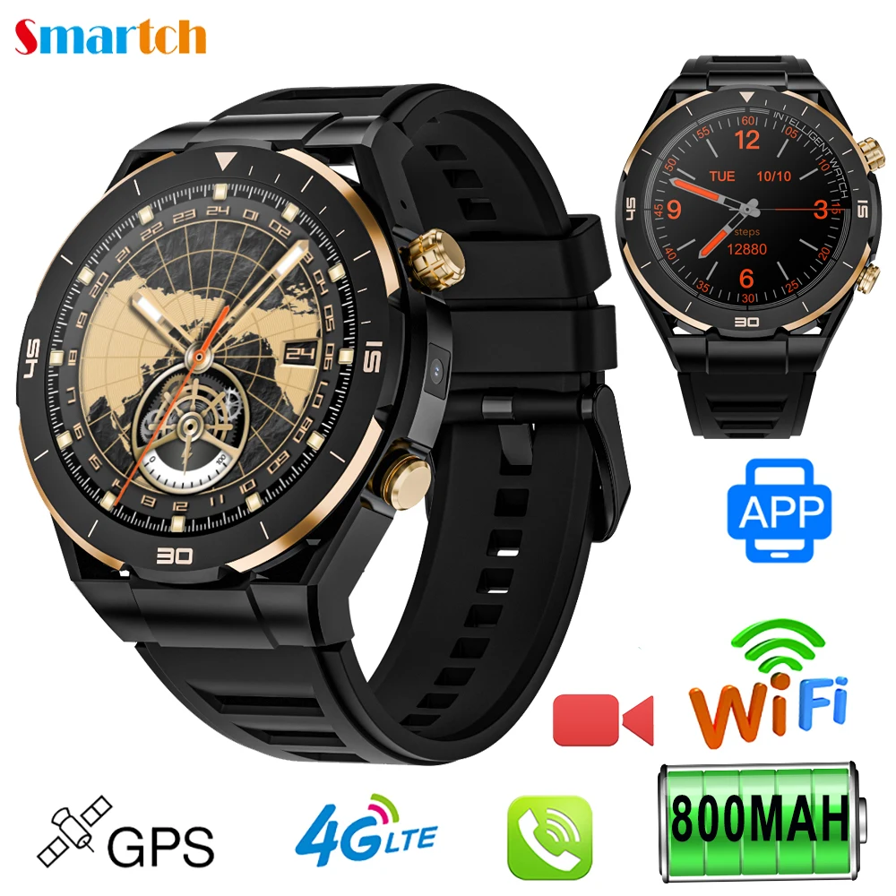 

New 2GB RAM 32GB ROM Men 4G Smart Watches SOS 800mAh Battery Dual Camera Video Call GPS Smartwatch WiFi Sports Fitness SIM Card