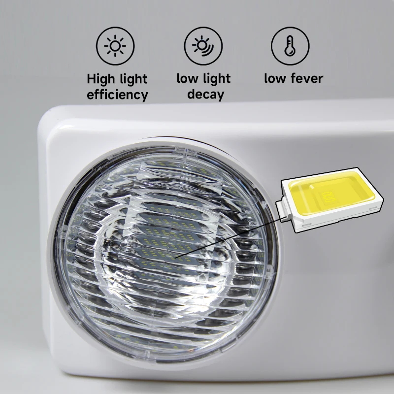 LED Double Lamp Emergency Evacuation Light Wall-mounted Safety Indicator Rechargeable Public Warning Lamps for Power Failure