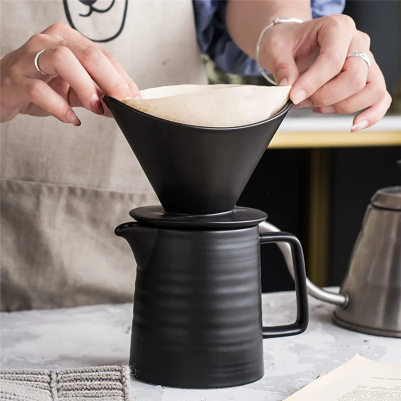 

A48I 1-2 Cups Coffee Dripper Pour Over Coffee Maker Set For Coffee Filter Hand Brew Espresso Pot Coffeeware