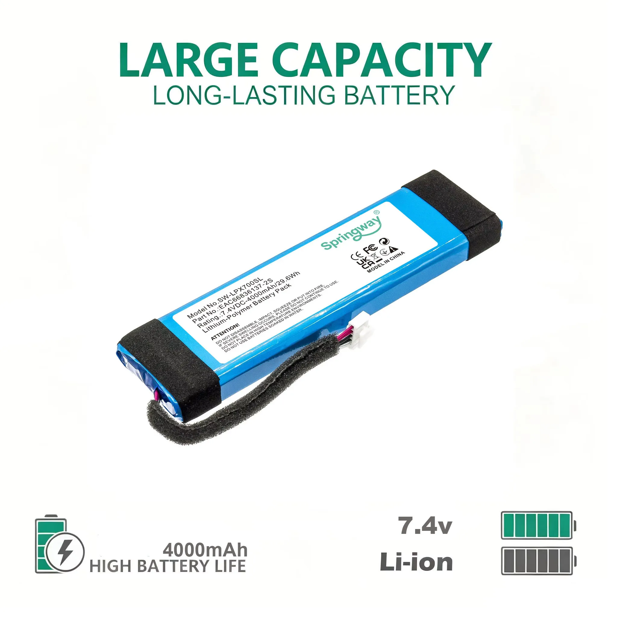Batería de altavoz para LG XBOOM Go PL7 PL7.ABRALLK XBOOM 360 XBOOM DXG7 XBOOM RP4 XBOOM XG7 XBOOM XG7S DXG7QGR.DDEULLK 4000mAh