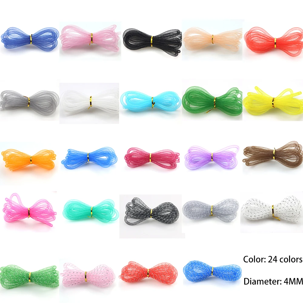 4MM Color Network Rope Ribbon Multicolor Wholesale 2M/5M/10M Bracelet Necklace DIY Crystal Stone Refillable Jewelry Accessories