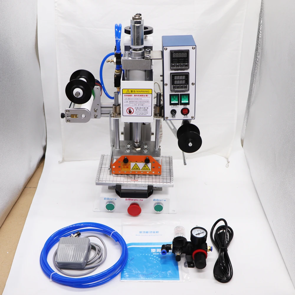 500W Automatic Paper-Feeding Hot Stamping Machine Leather Embossing Logo Box Plastic Paper Indentation Wood Branding Equipment