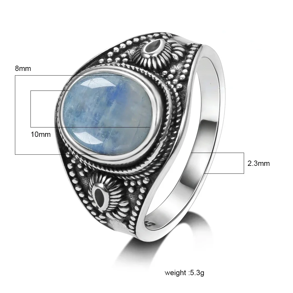 Nasiya Natural Moonstone S925 Silver Jewelry Rings Men For Women Party Weeding Anniversary Engagement Gifts Fine Jewelry