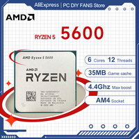 AMD R5 5600 Ryzen 5 5600 6-Core 12-Thread 4.4 GHz CPU Processor 7NM L3=32M Socket AM4 DDR4 100-000000927 New but without cooler