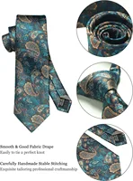 100% Silk Necktie Paisley Floral Mens Tie Top Quality Business Tie Pocket Square Tie Clip Cufflinks Set Classic For Men Gift Box 6