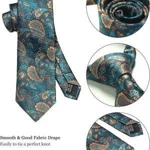 100% Floral Floral Seda Tie High Quality Men's Business Business Square Pocket ABUGHT CLIP CLIP CLASSIC SET FOR MEN Gift Box 12 Main sales tie Hero Man - №6