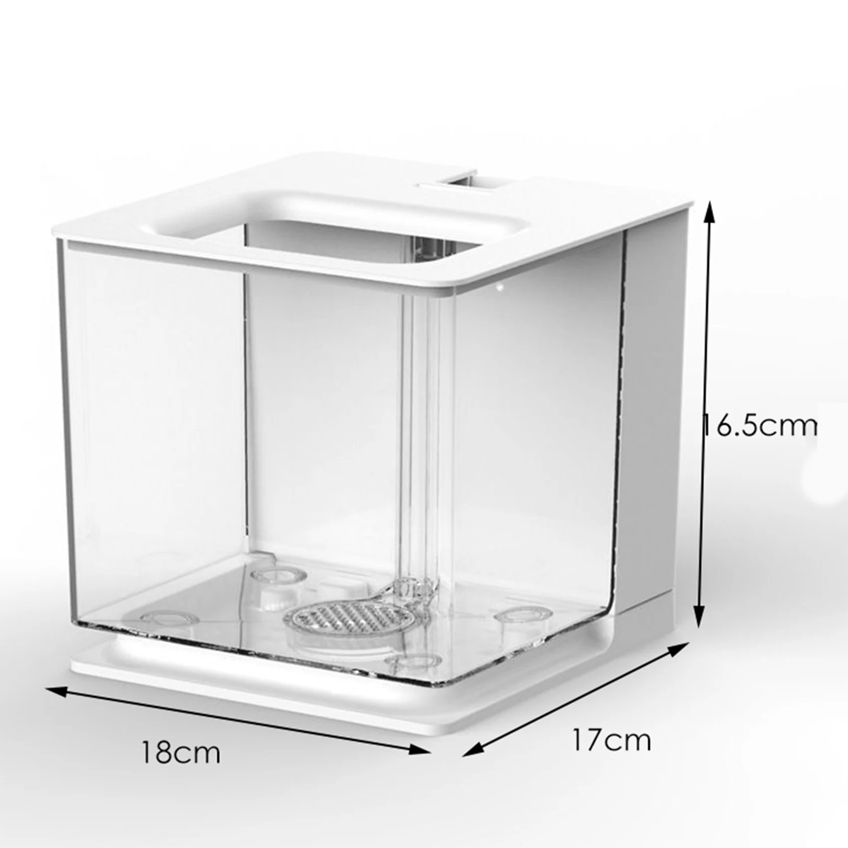 

AT21-2X Betta Fish Tank Aquarium Fish Tank Easy To Change The Water Acrylic Plastic Self-Cleaning Small Fish Tank(White)