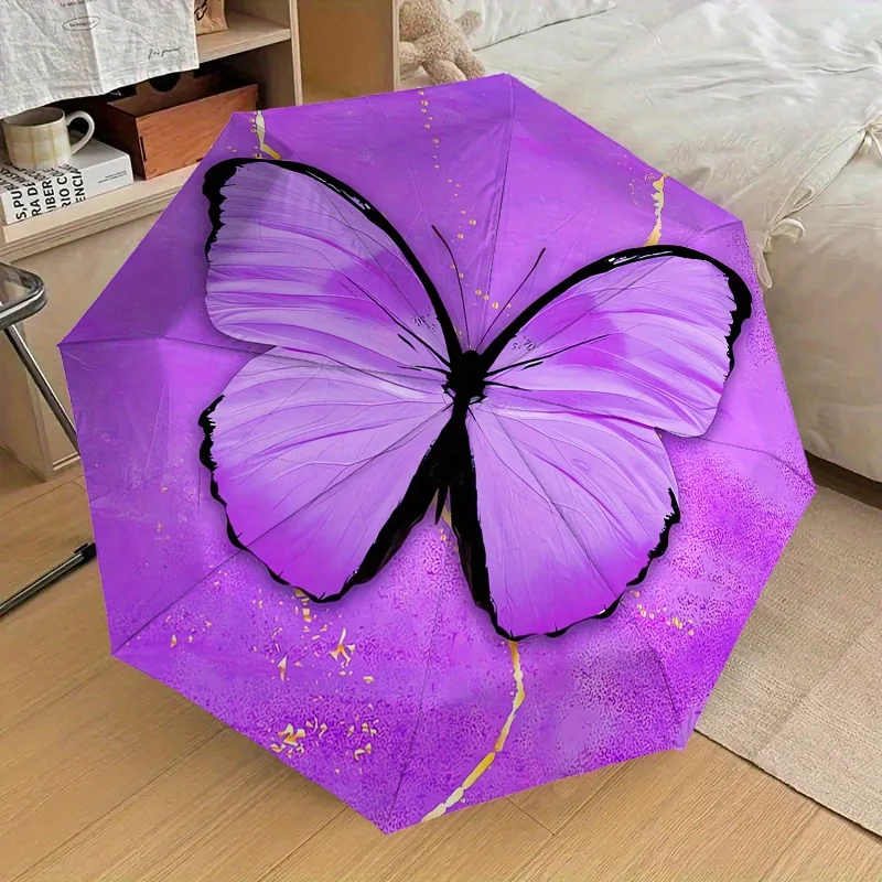 

1pc Automatic Open/Close Umbrella with One-Touch Button - Compact Travel Umbrella, Lightweight & Portable Folding design, Eleg