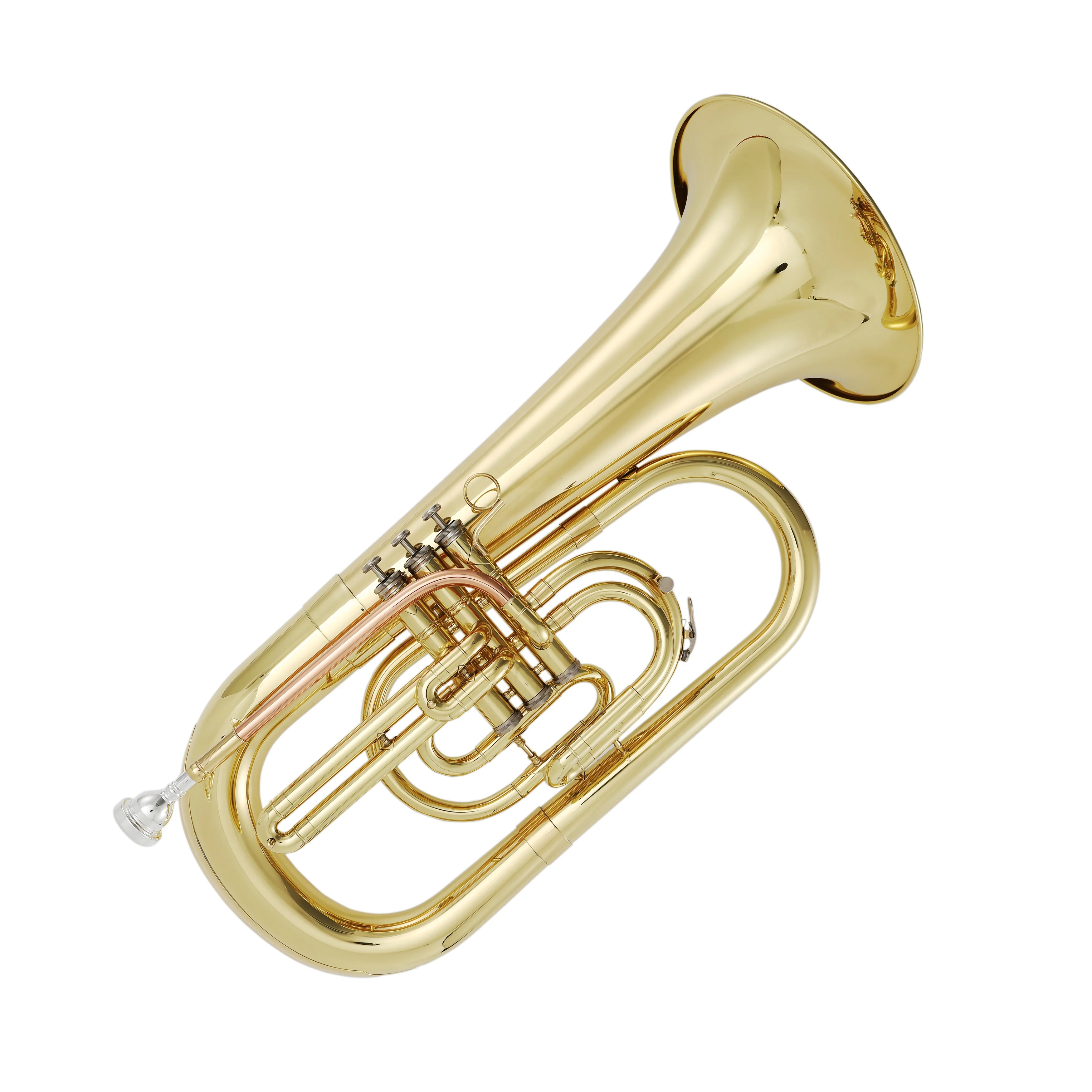 Marching Euphonium Gold Lacquer 3 Pistons Brass Instrument Excellent BB Tone Affordable Customized