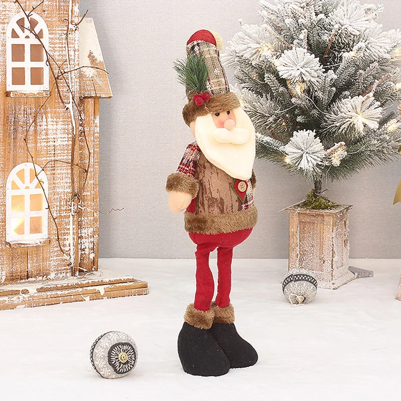 Christmas Decorative Supplies With Stretchable Legs Santa Claus Snowman Elk Doll Gifts To Girlfriend Gifts To Children