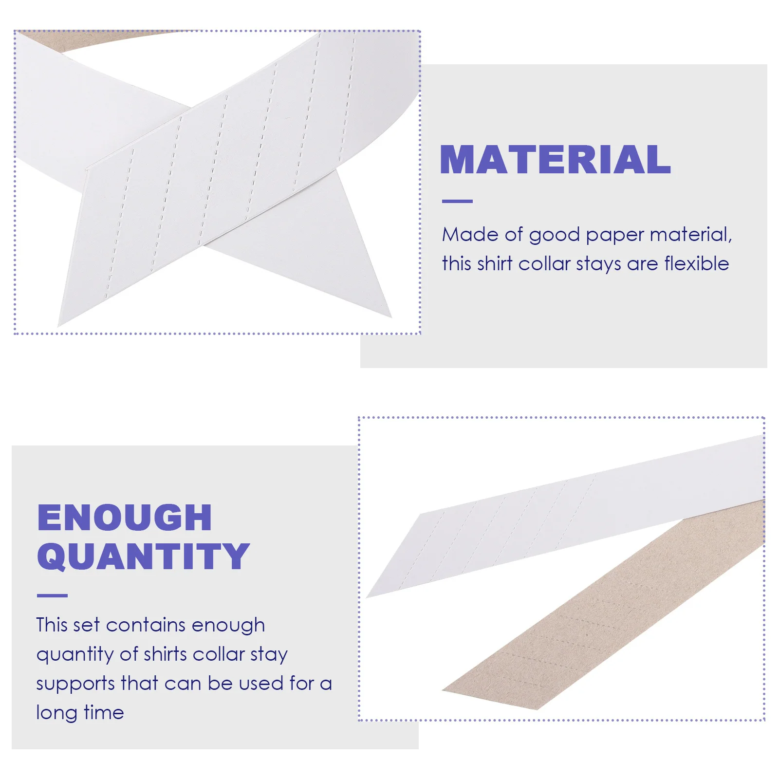 100Pcs Shirt Collar Support Paper Adjustable Size Flexible Collar Stays for Men Shirts Shirt Stays for Men