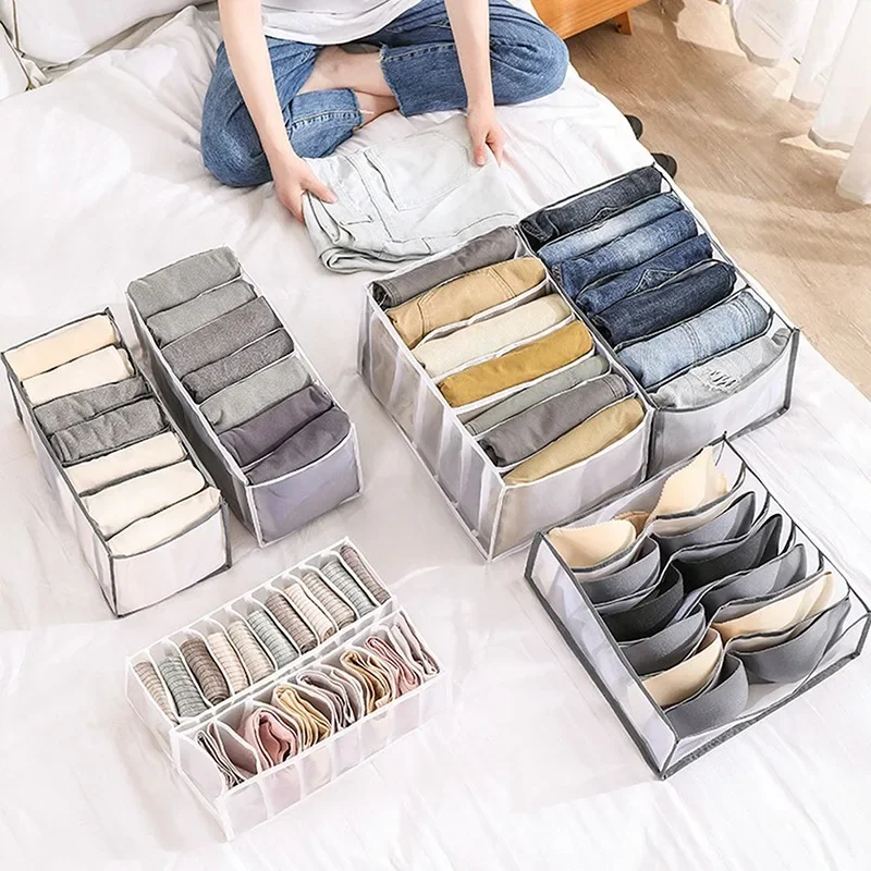 7 Grids/9Grids Jeans T-shirtt Closet Wardrobe Drawer Shirts Pants Organizers Storage Box Trousers Clothes Artifac