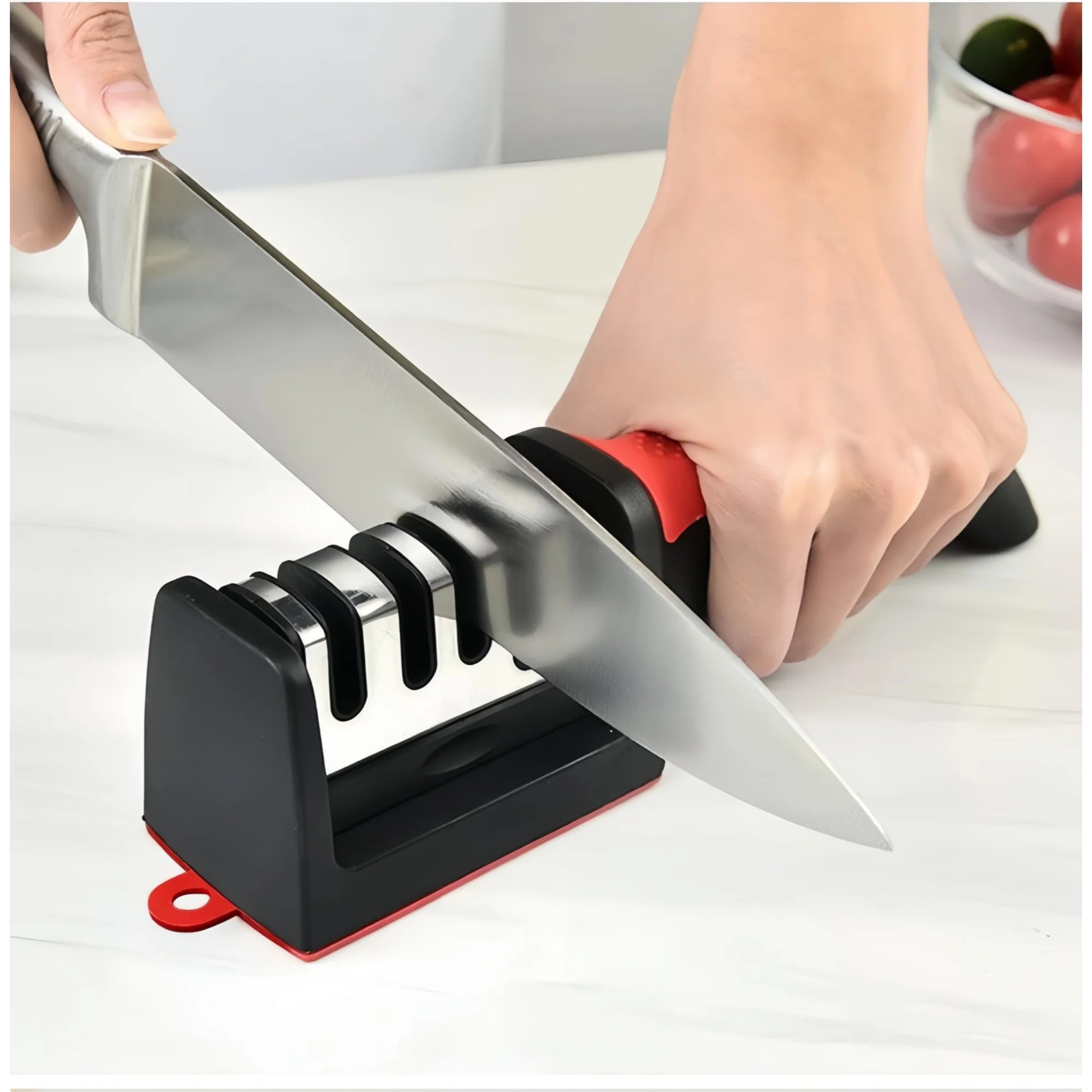 Multifunctional 4-Stage Knife Sharpener for Ceramic/Steel Knives & Scissors, Repair Restore Polish Blades Kitchen Tool