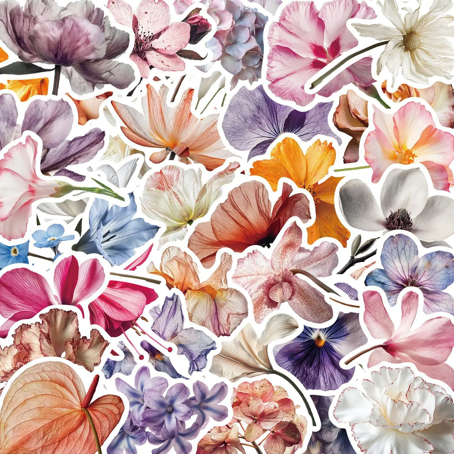 50PCS Cartoon Blühende Blumen Graffiti Aufkleber Dekorative Gitarre Notebook Schreibwaren Box Gepäck DIY Aufkleber