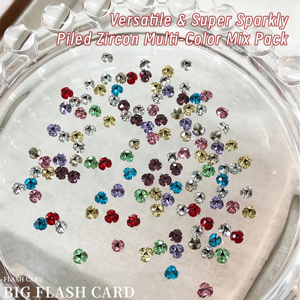 20 個スパークリングカラフルなミニパイルダイヤモンドネイルラインストーン 3 ミリメートルグリッター宝石積み重ねネイルアートデコレーションプリンセスマニキュア DIY
