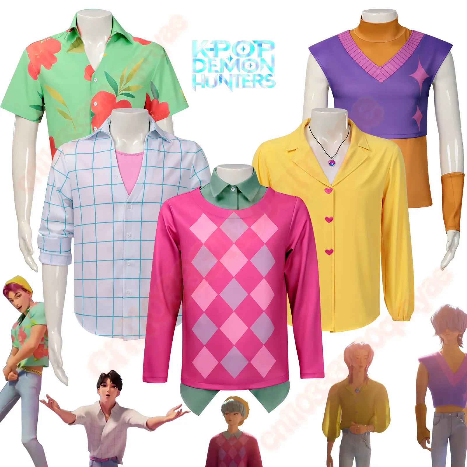 

Kpop Demon Hunters Jinu Baby Saja Boys Cosplay Costume T-shirt For Men Women Group Idol Roleplay Outfits Halloween Carnival Suit