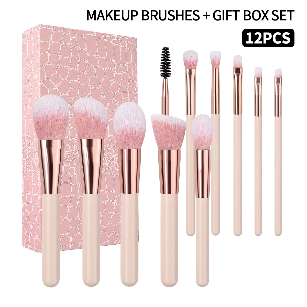 Beauty Makeup Kit Box - Set di 12 Pennelli per il