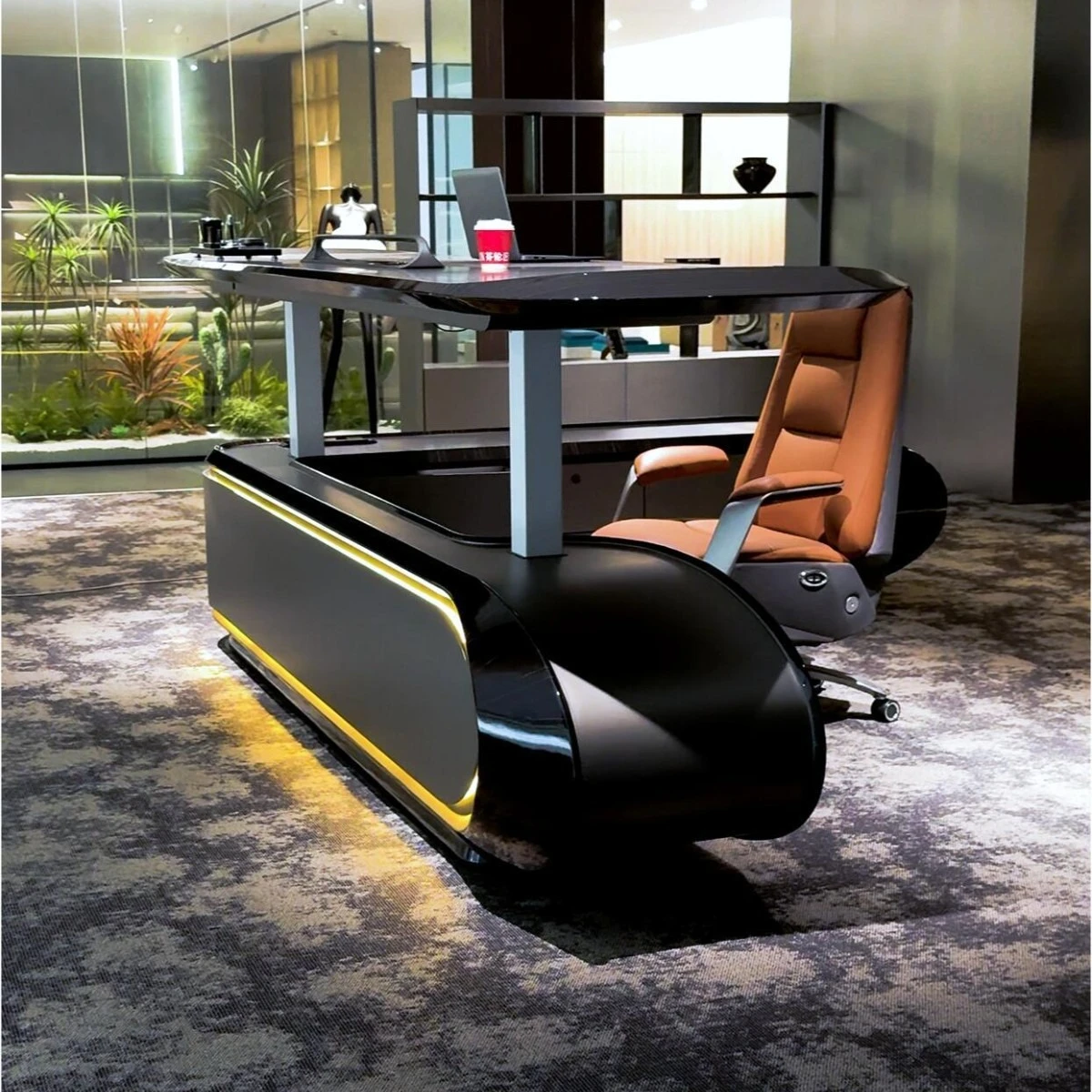 Italian Luxury Style Executive Desk, Premium Office Desk for CEO & Manager, High-End Wooden Boss Desk, Luxury Workstation