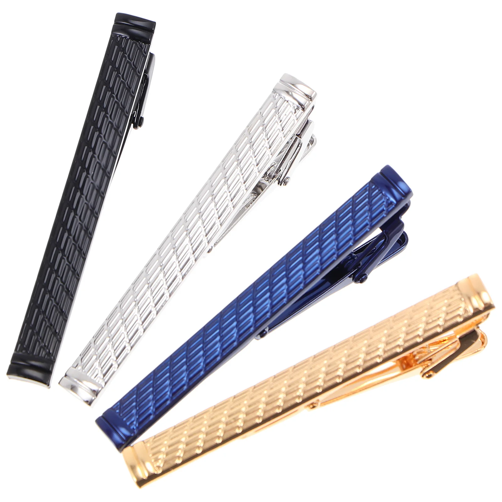 

4Pcs Men Tie Clips Copper Delicate Design Practical Necktie Clasps Business Occasions Accessories Men Tie Clips
