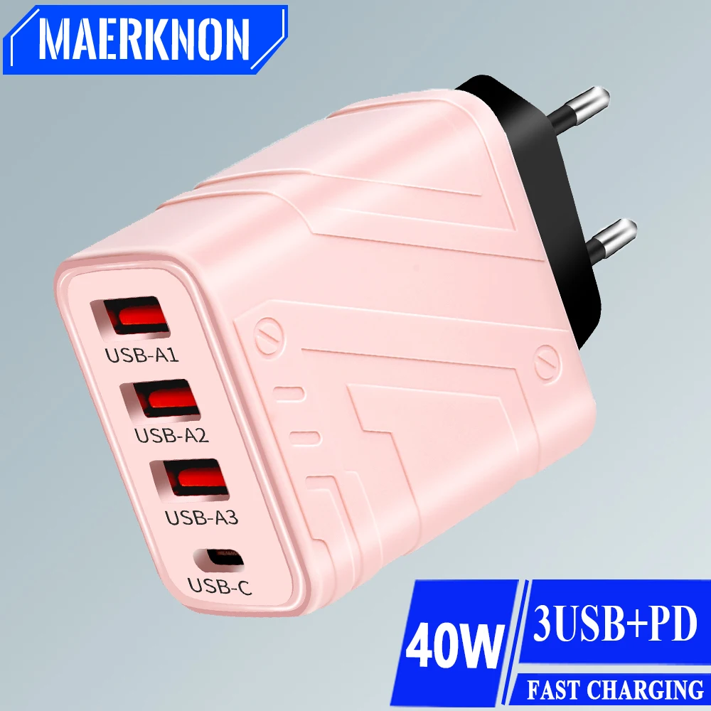 USB Phone Charger Type C PD 40W Quick Fast Charging Mobile Phone Charger Wall Adapter For Samsung Xiaomi iPhone 14 15 Pro Max