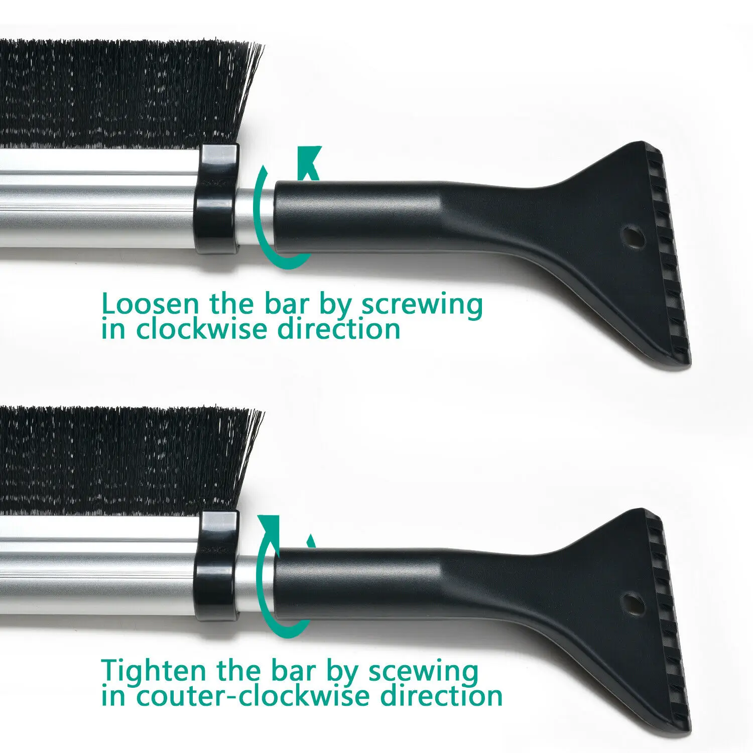 

2 In 1 Car Windshield Snow Brush And Detachable Ice Scraper Durable ABS Material Extendable Windshield Snow Brush Tool Accessory