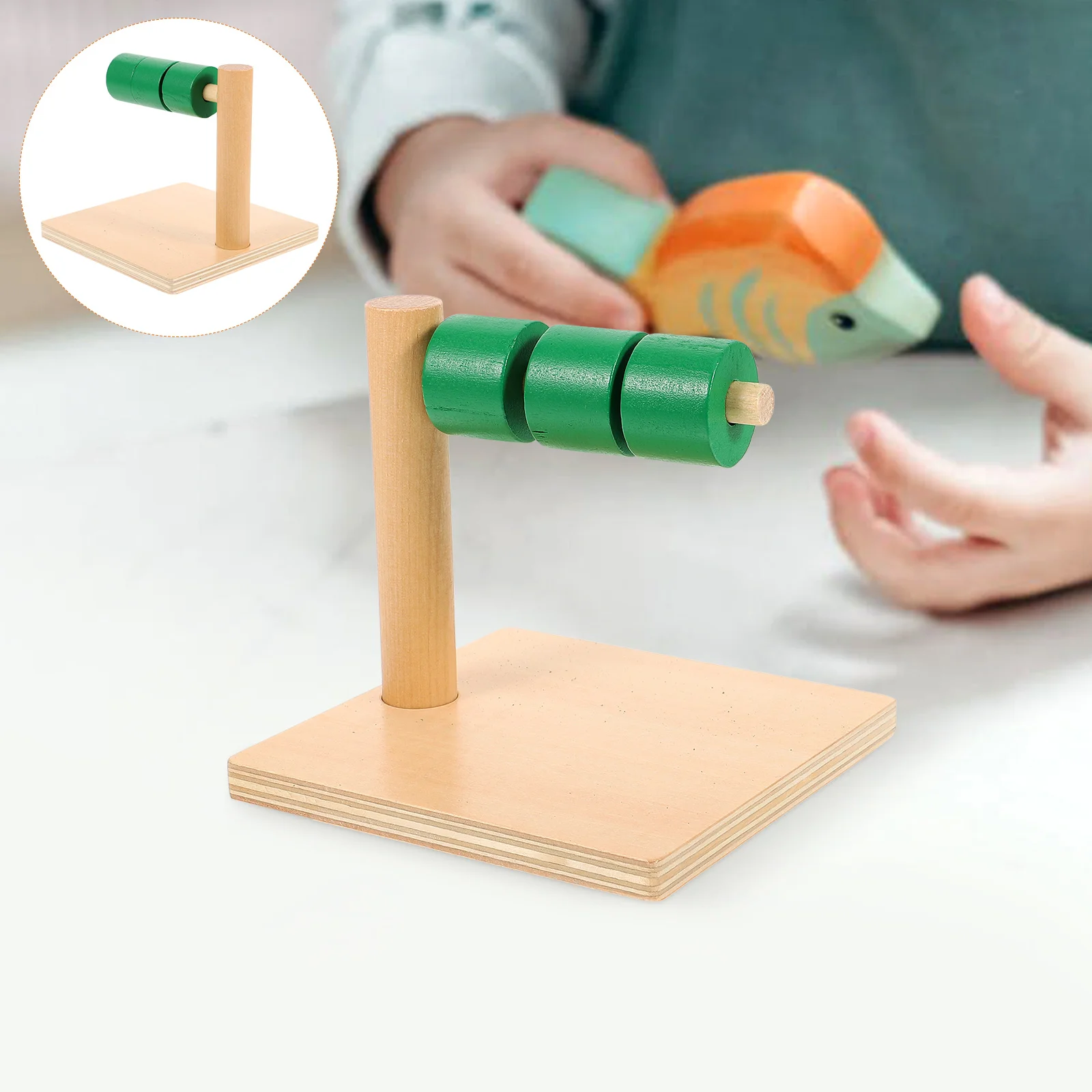 أقراص مونتيسوري على لعبة أفقية تراص حلقات سحب لعبة خشبية تعليمية آمنة للأطفال اللعب الحسي الوالدين والطفل