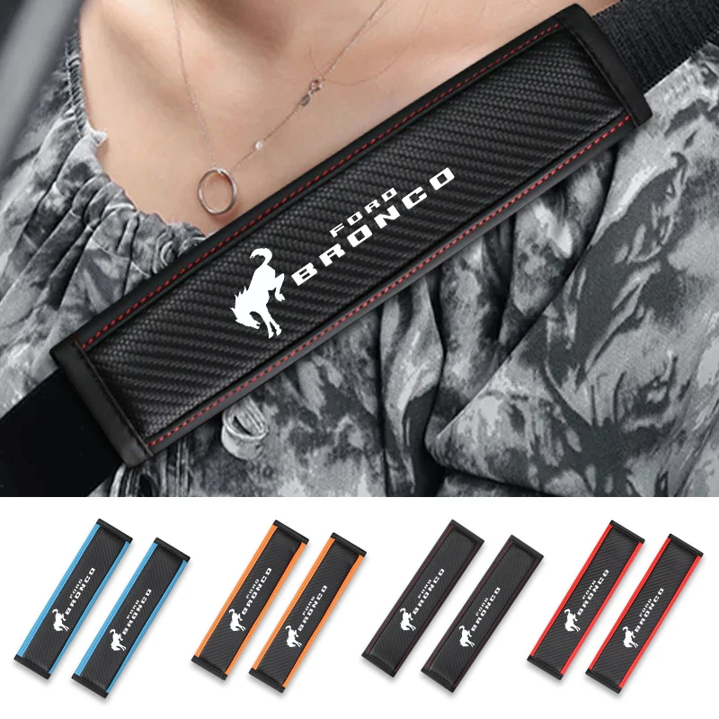 

2 шт. накладки из искусственной кожи для защиты ремня безопасности автомобиля, для Ford Bronco, Ranger, Fiesta, Focus mk3, Transit, Mustang, Mondeo, S-MAX