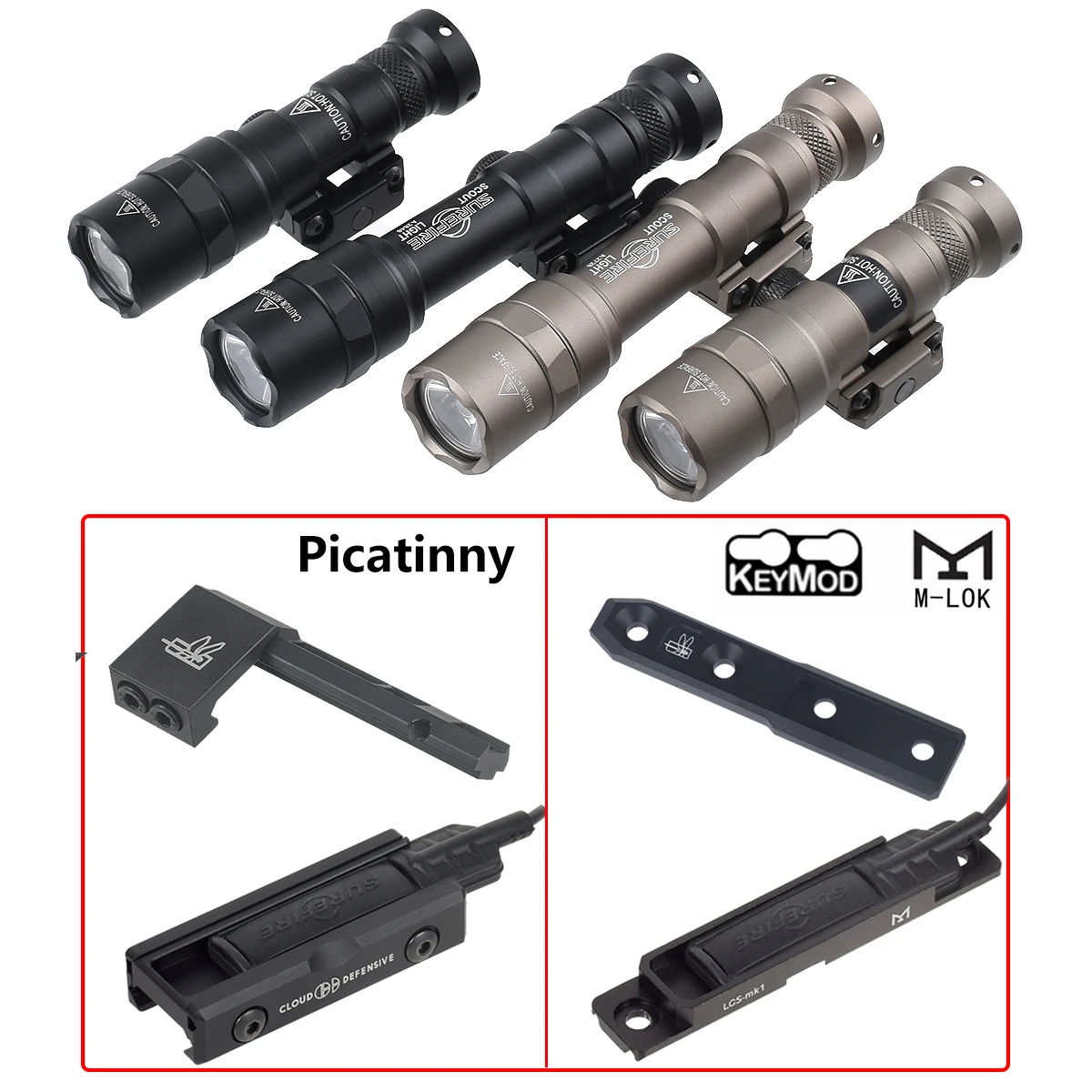 

Surefire M300A M300 M600 Tacitcl Scout Light With CLOUD DEFENSIVE LCS LCSMK1 ST07 Pressure Pad Switch Thorntail Light Mount