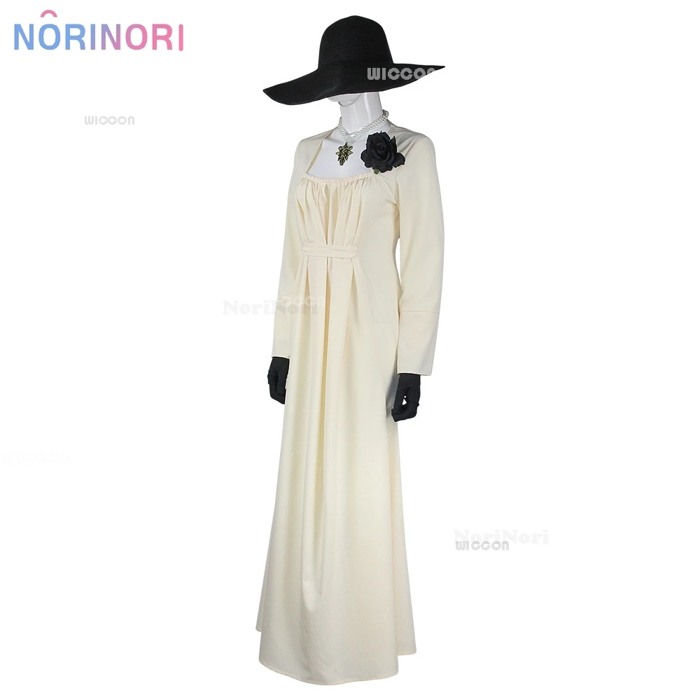 Alcina dimitrescu cosplay traje vestido residente aldeia estilo horror vestido branco feminino halloween mal cosplay assustador outfit