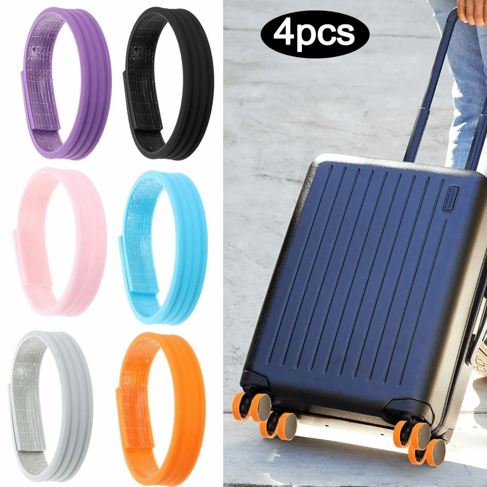 Silicone Travel Luggage Caster Shoes Luggage Wheels Protector Suitcase Parts Axles Suitcase Wheels Protection Cover