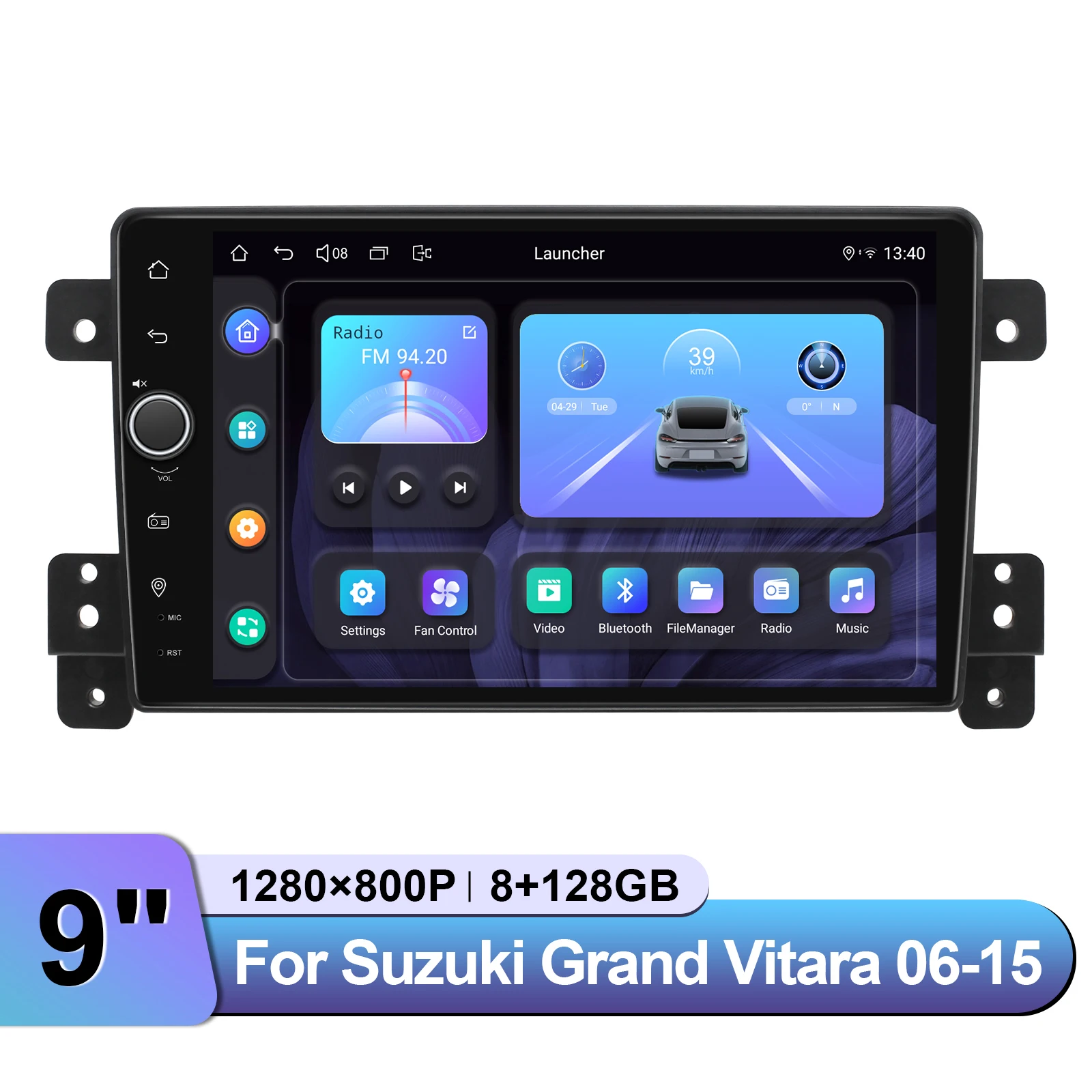 Multimedia Car Radio Stereo for Suzuki Grand Vitara 2006-2015 Wireless CarPlay/Android Auto HDMI Headrest Output Plug and Play