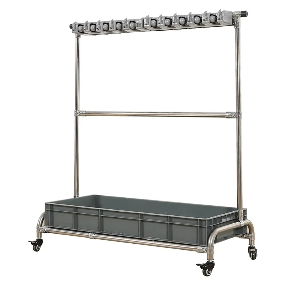 Broom mop Holder Cleaning Tool Cart Broom Holder Organizer Movable mop Rack Tool Rack Stainless Steel Storage Rack for