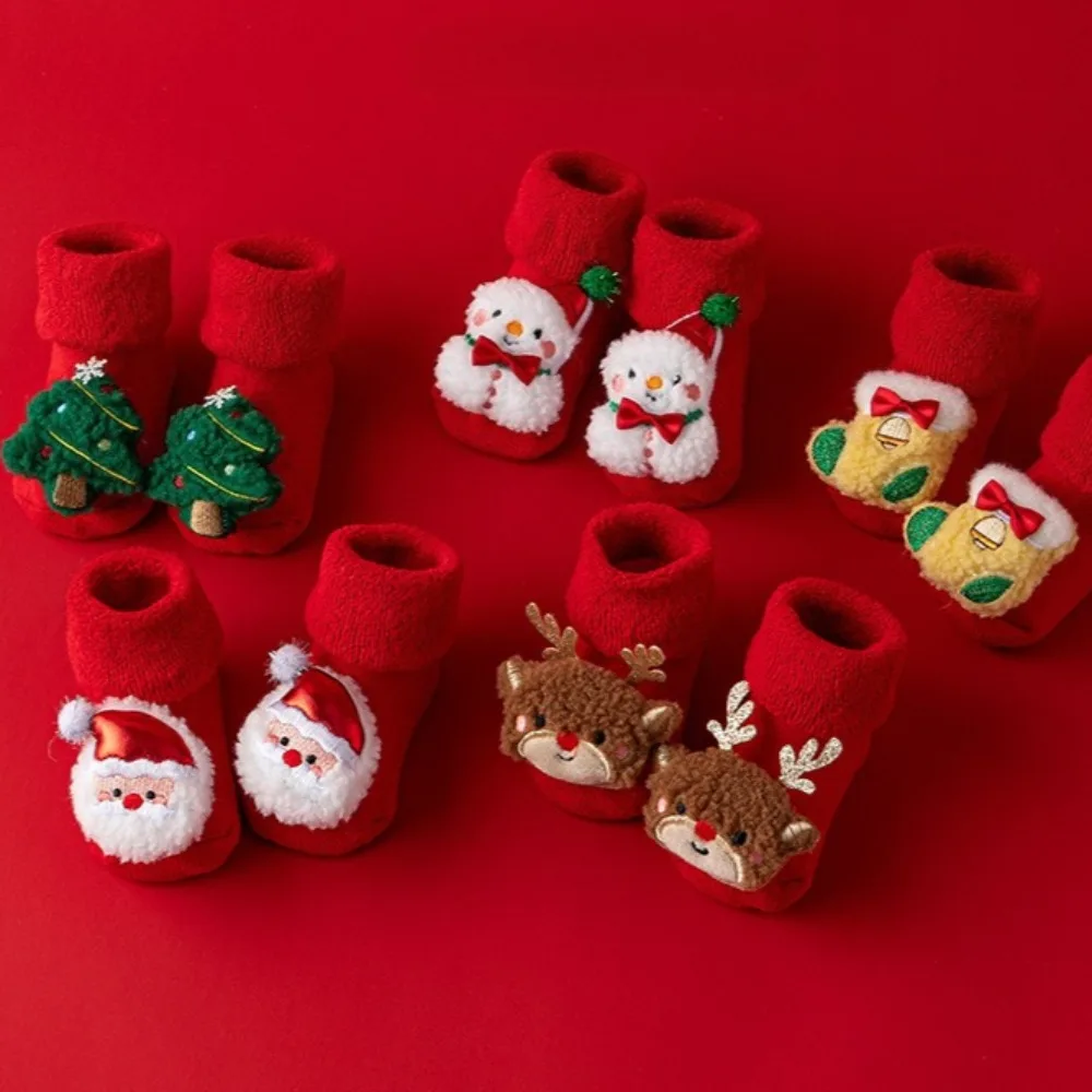 

Newborn Cotton Winter Autumn Baby Girls Boys Kids Socks Infant Christmas Santa Claus Terry Warm slippers Children Sock 0-3years