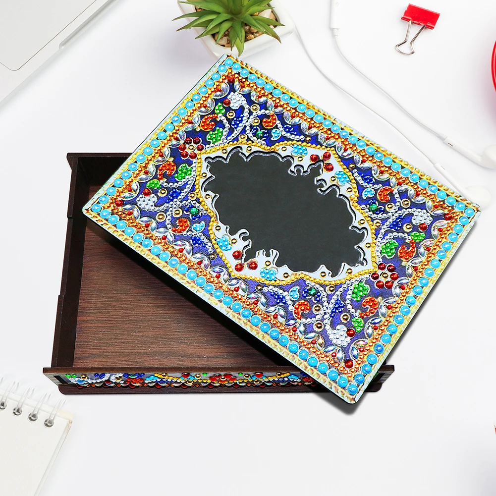 

Special Shaped Bright Drill Diamond Painting Jewelry Box Art Crafts DIY Mandala Organizer Case Jewelry Box Containers Mosaic Set