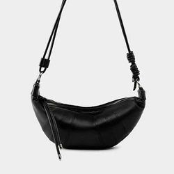 Hifashion Lambskin Genuine Leather Chest Pack For Women 2024 Trend Design Half Moon Shoulder Crossbody Bags Hobo Ladies Handbags