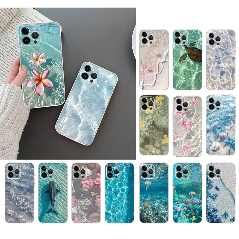 

Phone Case For iphone 17ProMax 17 Air 16 15 14 13 Pro Max 16 15 14 13 17 Pro 15Plus Ocean Beach Sea Water Flower Animal