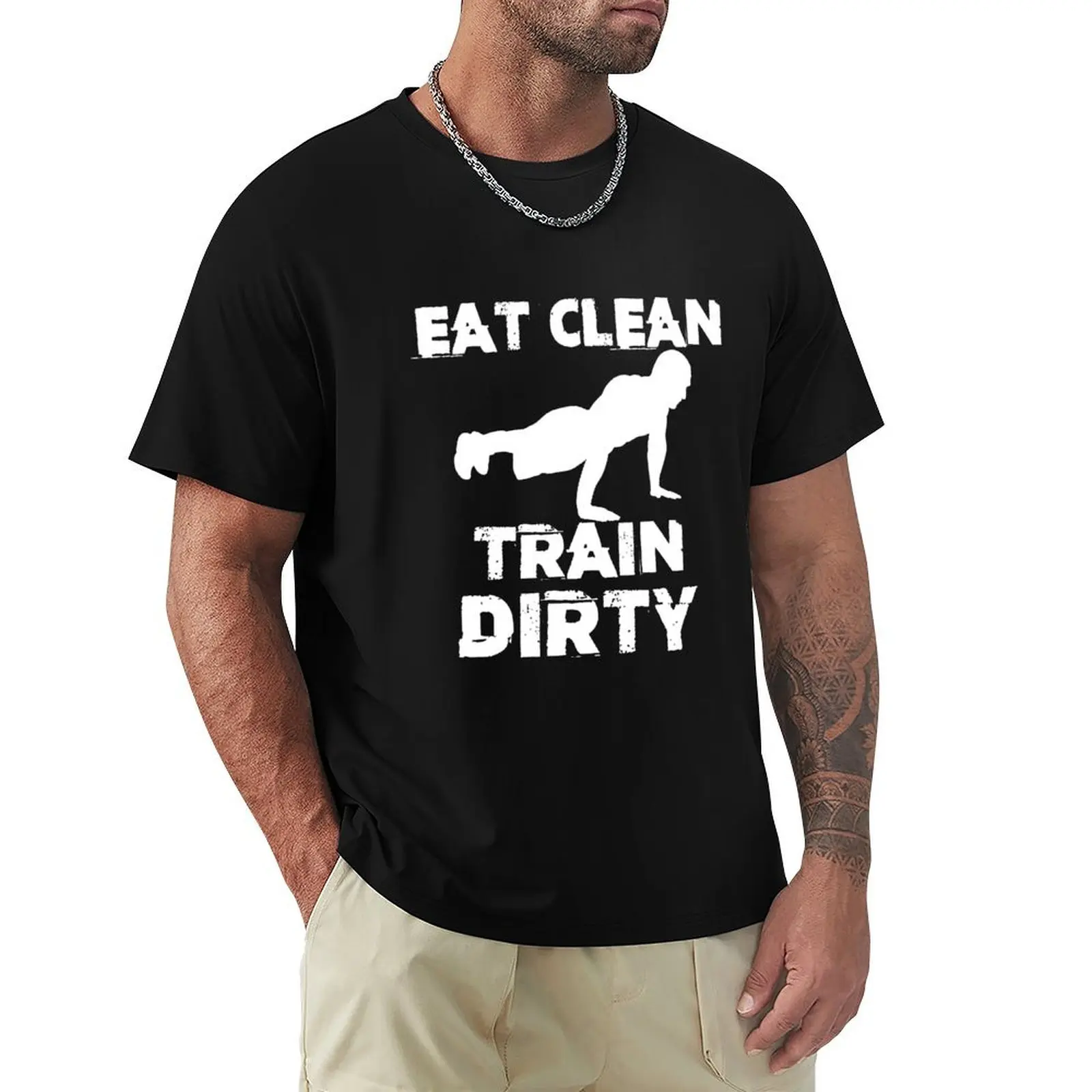 Eat clean Strongman diet Powerlifitng quote T-Shirt t shirts for man graphic funny T-Shirt