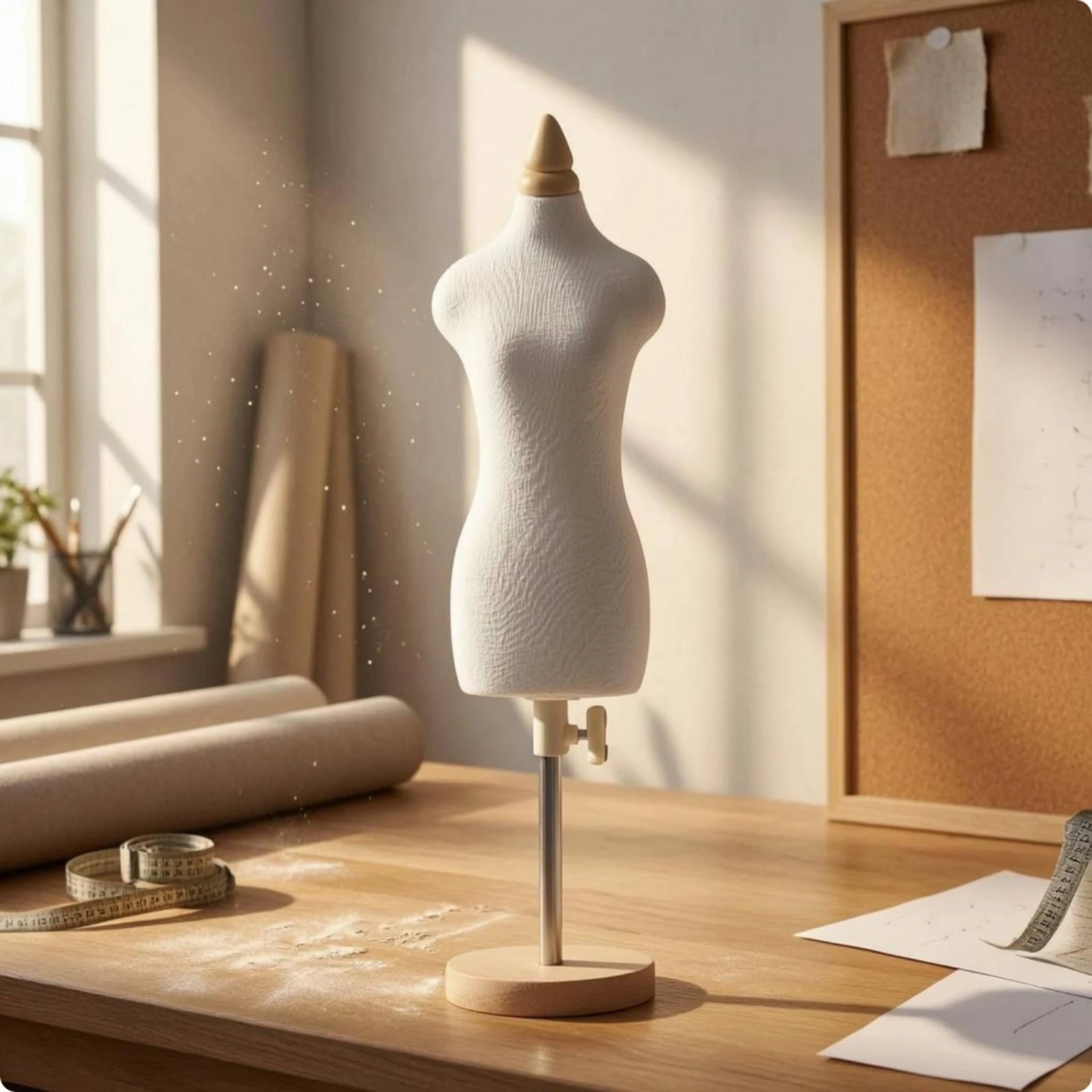 Teaching Dress Form Wooden Base Dressmaker Mannequin Fashion Display Cotton Cover Craft Supply Pinning Surface for Tailors