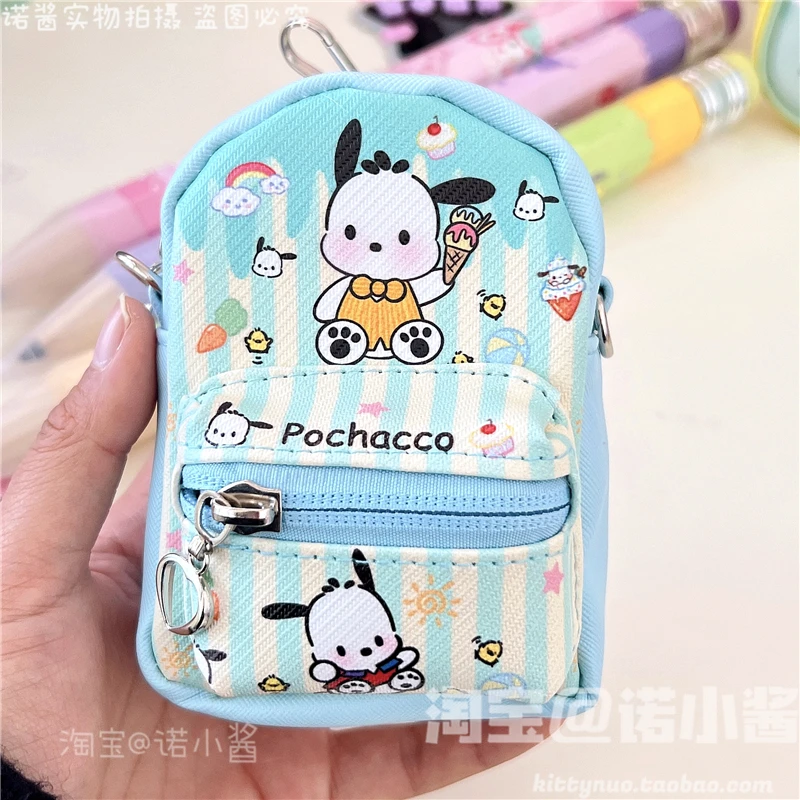Sanrio PU Kleine Kawaii Leuke Diagonale Sleutelhanger Kleine Portemonnee Kinderen Volwassen Uitje Munt Koptelefoon Kuromi Damestas
