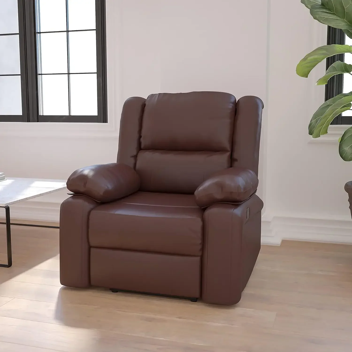 Harmony Series Brown LeatherSoft Recliner Furniture Living Room  Sofa Set